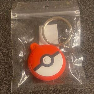 Air Tag Case- Red Poké Ball Style Keychain